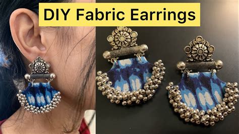 DIY Fabric Jewellery Making at Home | Fabric Earrings Tutorial | Handicrafts by Shireen - YouTube