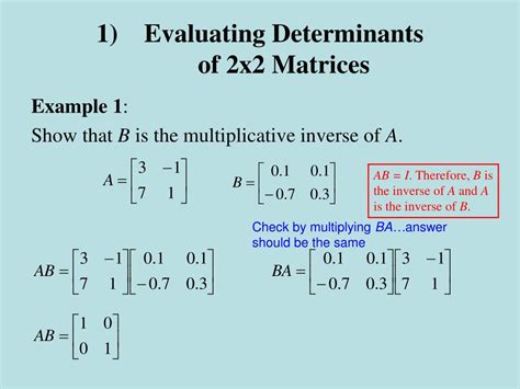 PPT - 2x2 Matrices, Determinants and Inverses PowerPoint Presentation ...