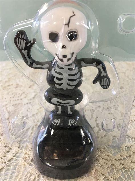 Solar Dancing Halloween Skeleton Bobble Head Day of Dead Skull Bones Scar DOD | Creepy toys ...