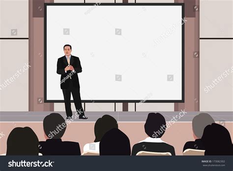 Vector Illustration Business Seminar Stock Vector (Royalty Free ...