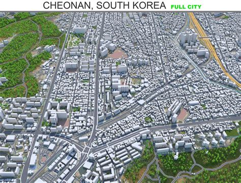 ArtStation - Cheonan city South Korea 3d model 50km | Game Assets