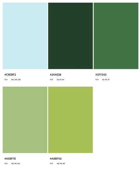 Green Color Palette | Green colour palette, Color palette, Green colors