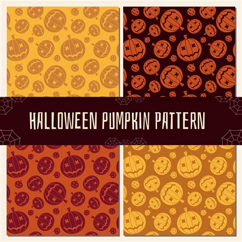 Halloween Pumpkin Pattern Set 5952586 Vector Art at Vecteezy