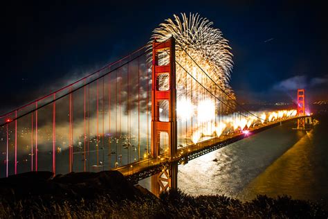 Golden Gate Bridge 75th Anniversary Celebrated with Massive Fireworks Display & Light Show