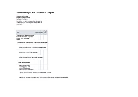 Project Management Transition Plan Template For Your Needs