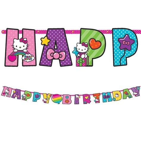 Hello Kitty Jumbo Add-An-Age Letter Birthday Banner, 10-ft | Party City ...