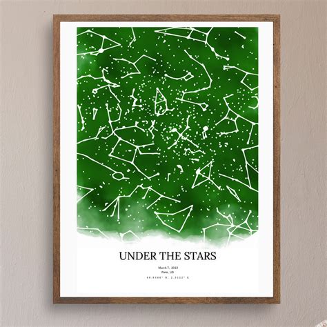 Night Sky Map Custom Star Map Print Sky Map Star Map by Date First Anniversary Gift the Night We ...