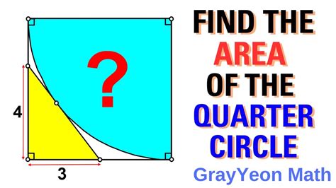 Find the area of the quarter circle Important Geometry skills explained #geometryskills - YouTube