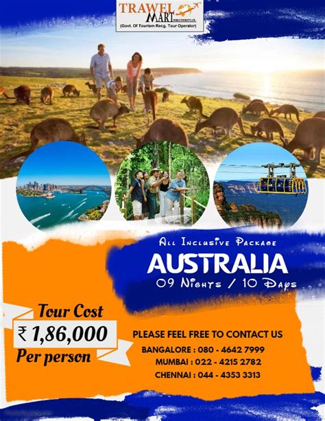 an advertisement for the australia tourism fair with images of people, animals and water in the ...