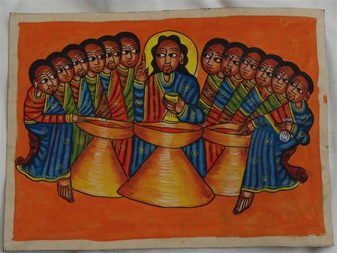 Ethiopian Religious Leather Painting Handpainted Art - The Last Supper of Jesus | eBay