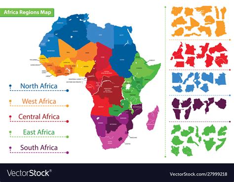 Map regions africa africa Royalty Free Vector Image