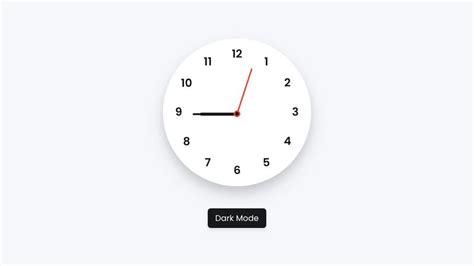 Analog Clock with Dark/White Theme