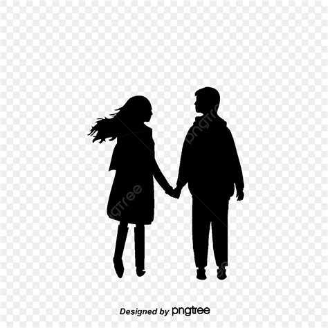 Couple Silhouette PNG Transparent, Couple Silhouette, Lovers, Silhouette Vector, Holding Hands ...