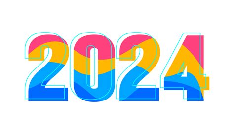 2024 Happy New Year colorful Text logo typography design concept. Xmas ...