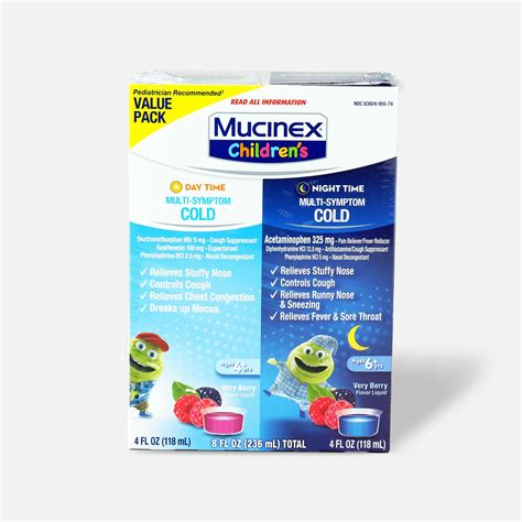 Mucinex Children's Multi-Symptom Liquid Day Night 4 oz - 2-Pack