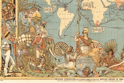 Map: Imperial Federation Map of the World Showing the Extent of the British Empire in 1886 ...