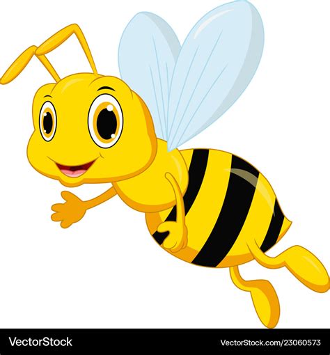 Cute bee cartoon Royalty Free Vector Image - VectorStock