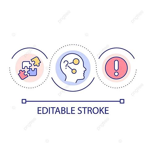 Critical Thinking Skills Development Loop Concept Icon Round Horizontal Complex Vector, Round ...