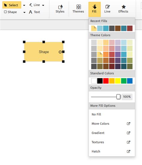 Changing Shape Fill Color and Style – SmartDraw