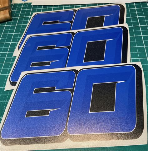 3 X Custom Racing Numbers - Vinyl Stickers / Decals - Race Motorbike 3D Style | Stick-King ...