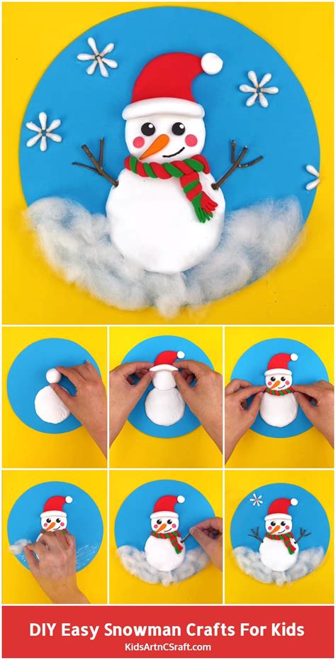 DIY Easy Snowman Craft for Kids – Step by step tutorial - Kids Art & Craft