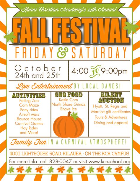 Kauai Christian Academy's 14th Annual Fall Festival | Kauai.com Events Calendar