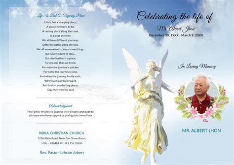 Free Bi-Fold Funeral Program Template Word