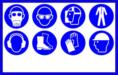 Safety Workwear And Equipment Mandatory Workplace Signs With Copy Space Stock Illustration ...