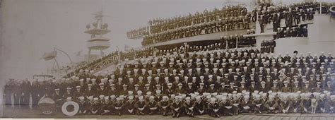 Vintage USS Arkansas BB 33 Navy Crew Photo Framed