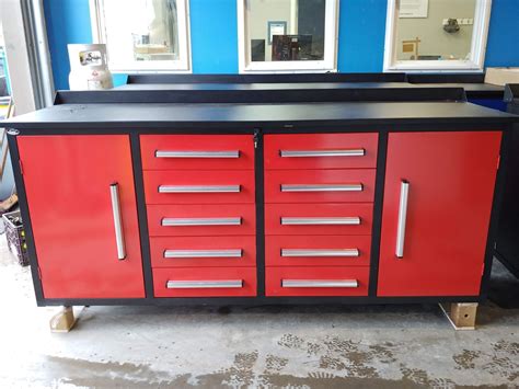 STEELMAN 7FT 10 DRAWER 2 CABINET WORK BENCH - RED - Able Auctions