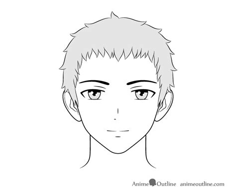 Male Anime Character Face Drawing - pic-corn