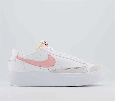 Nike Blazer Low Platform Trainers White Pink Glaze White - Nike Blazer