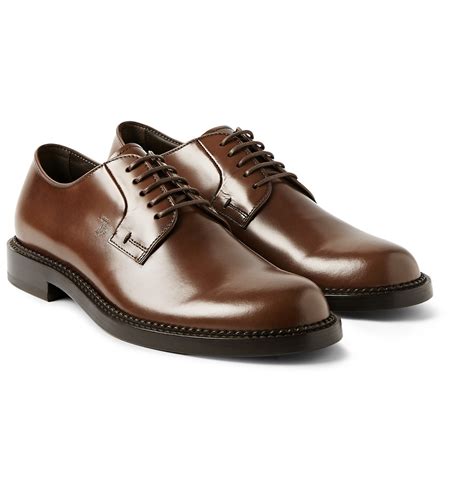 Tod's Polished Leather Derby Shoes in Brown for Men - Lyst