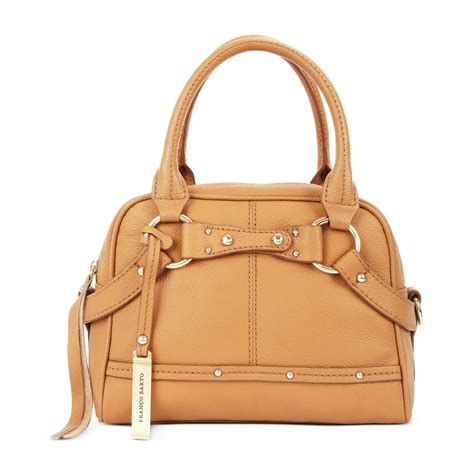 Franco Sarto Leather Arroyo Small Satchel in Brown (camelot) | Lyst