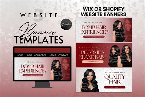 Hair Bomb Experience Website Banner Template Shopify or Wix