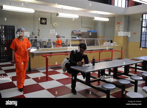 Paris, France. 11th Apr, 2016. A replica of the prison canteen from the series 'Orange is the ...