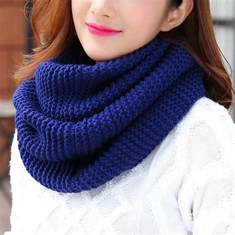 mrwonder Winter Knitted Women Scarf Woolen Yarn Scarf Warm Solid Color ...