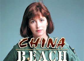 the poster for china beach shows a woman with short brown hair and blue ...