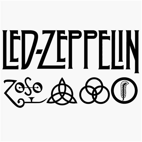 Led Zeppelin with symbols Logo Graphic T Shirt - Supergraphictees | Led zeppelin symbols, Led ...