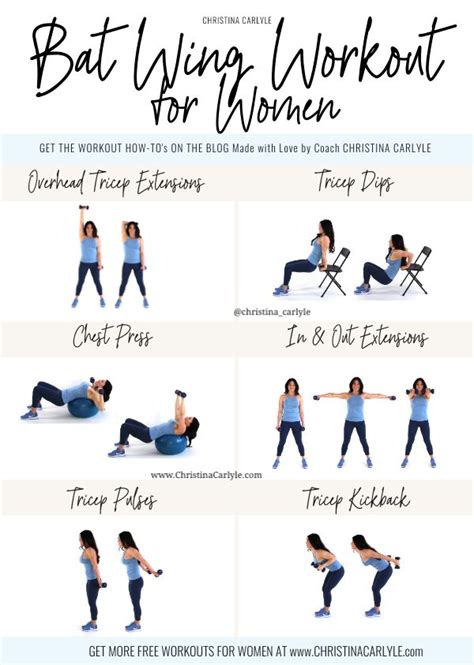 Bat Wing Workout for Women wanting Toned Triceps | Wings workout, Bat ...