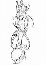 Printable Mermaid Tattoo Coloring Page – Free Download And Print For You sketch template