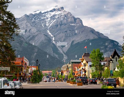 Banff Town, Banff, Alberta, Canada Stock Photo, Royalty Free Image ...