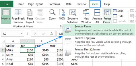 How to freeze rows and columns in Excel