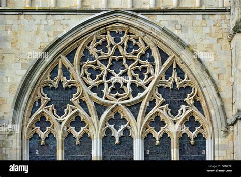 Bar tracery in Gothic window of the Canterbury Cathedral in the Stock ...