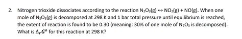 Solved Nitrogen trioxide dissociates according to the | Chegg.com