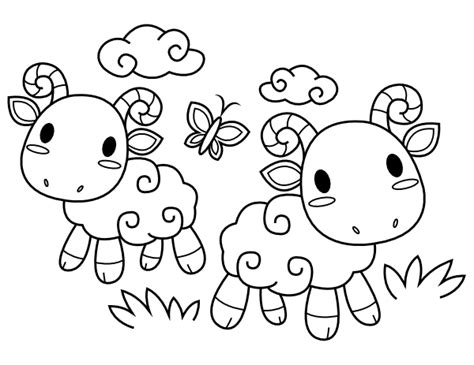 Printable Baby Sheep Coloring Page