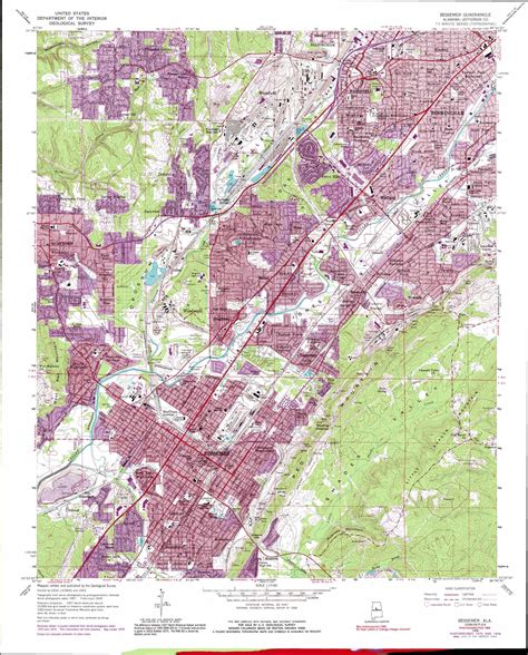 Bessemer topographic map, AL - USGS Topo Quad 33086d8