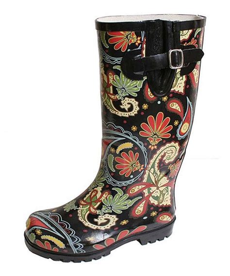 Love this Black Paisley Puddles Rain Boot by Nomad Footwear on #zulily ...