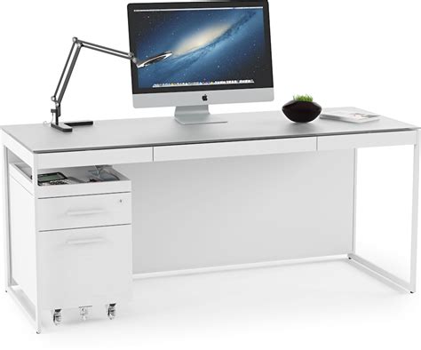 Centro 6401 Modern White Home Office Desk BDI6401SW/GRY