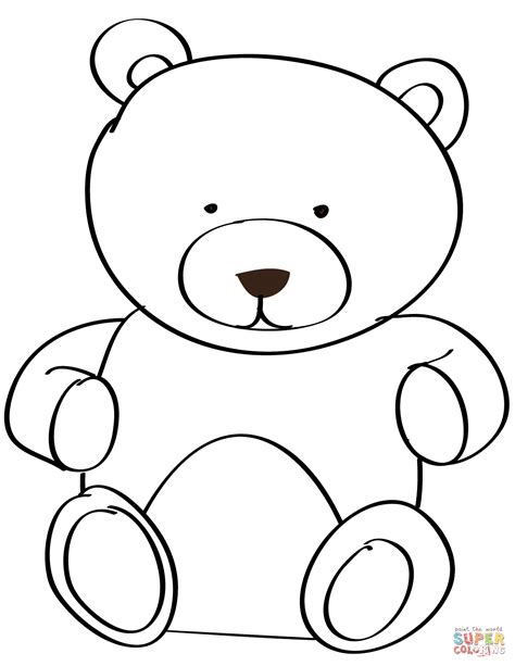 Simple Teddy Bear Drawing Coloring Pages